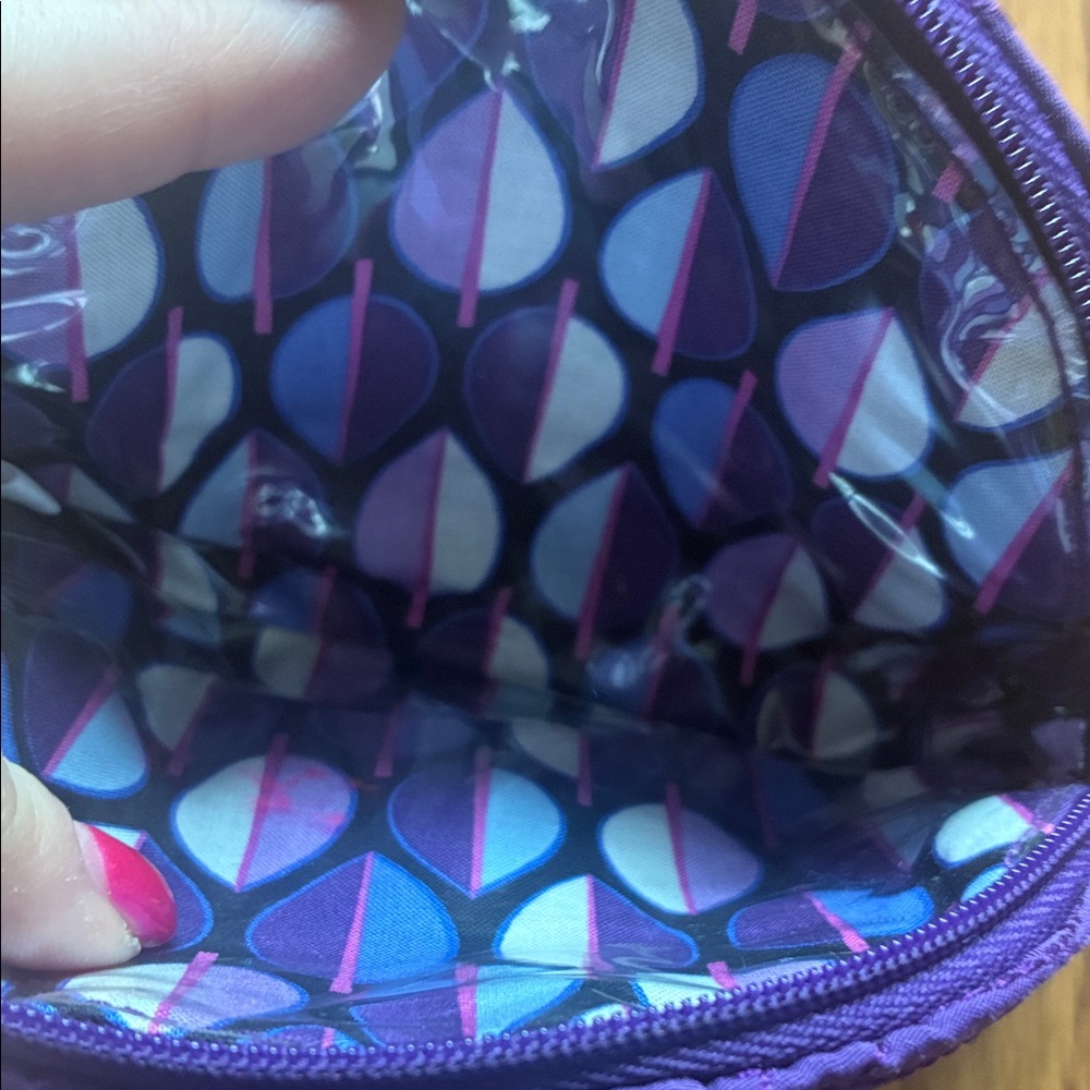 Vera Bradley Deep Purple Quilted Pouch - Picture 2 of 4